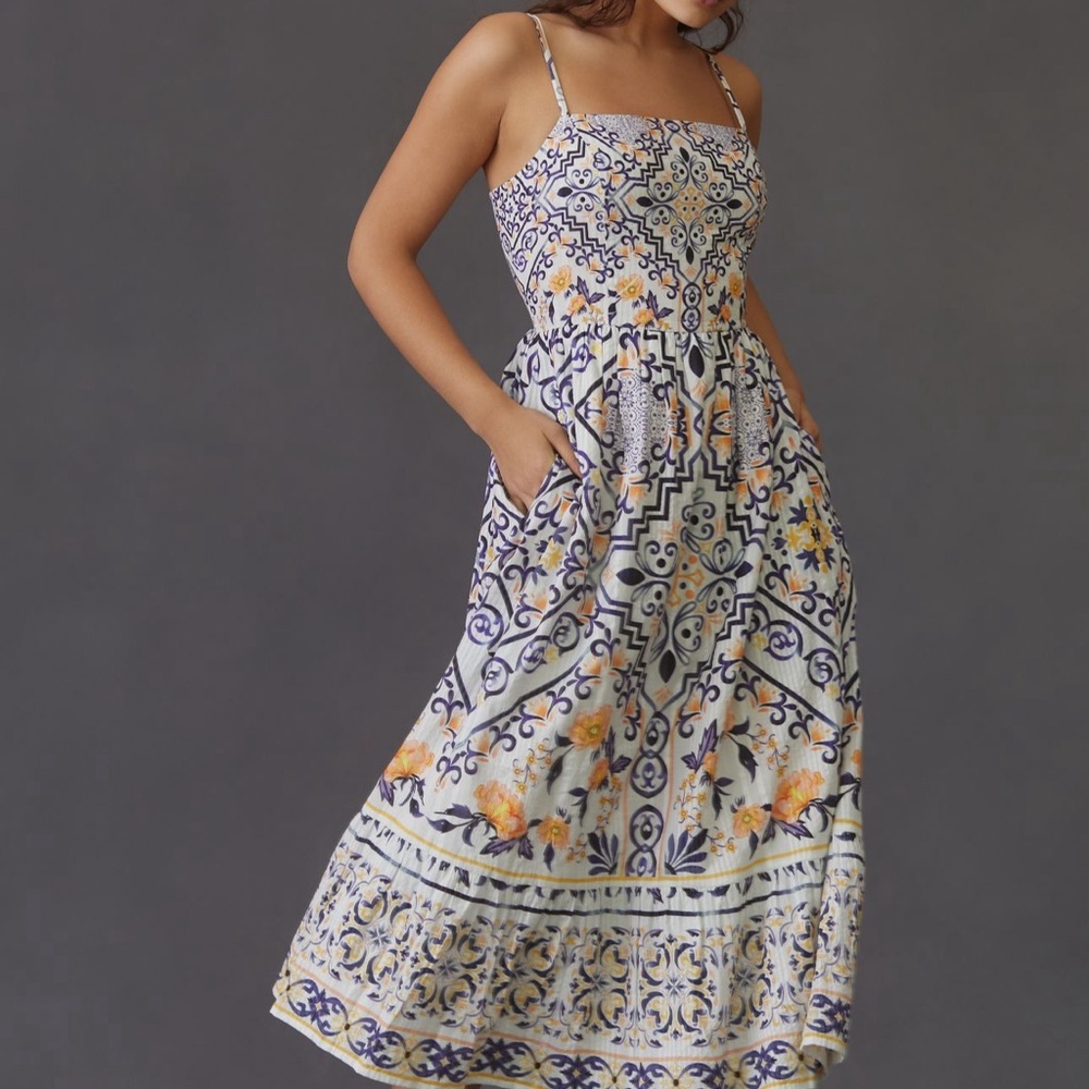 EUC Anthropologie Let Me Be Boho Midi Dress